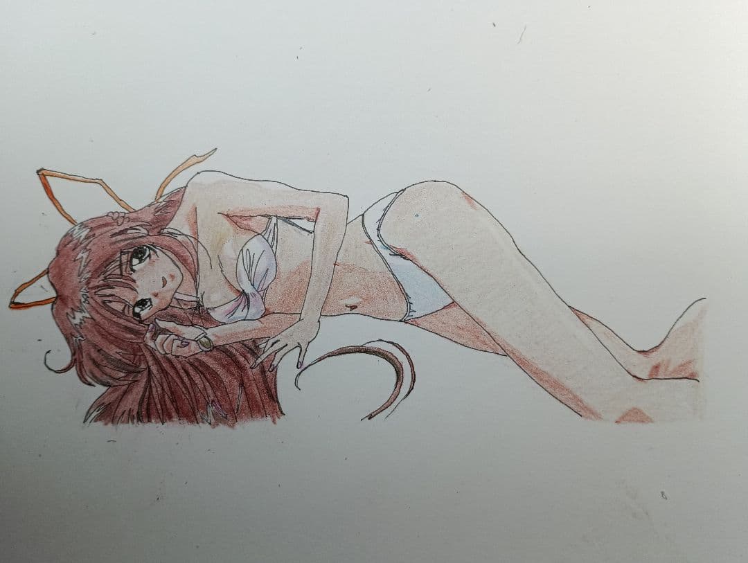 アニメイラスト 赤髪 ビキニ