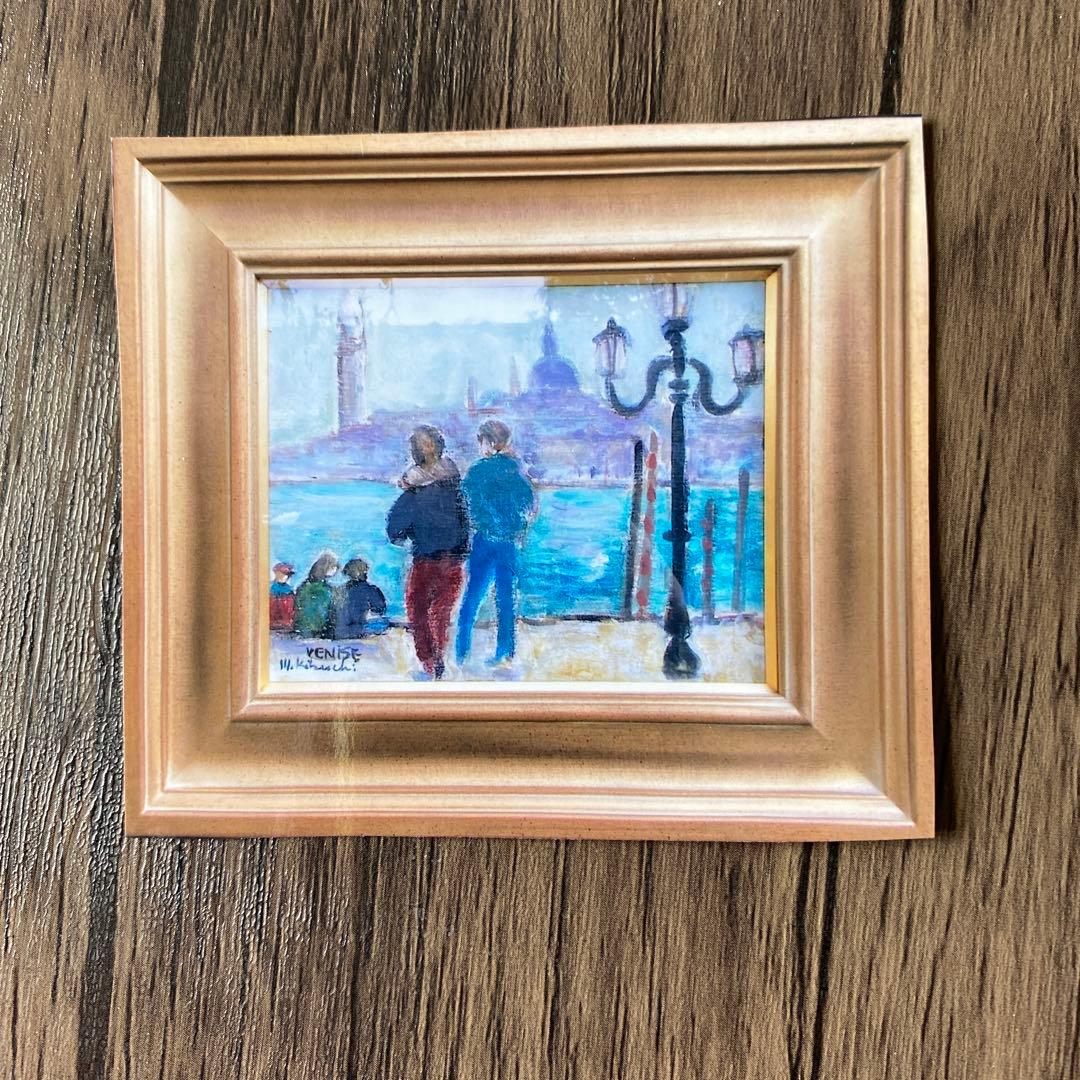 絵画　油彩画　油絵　「サンマルコ広場」3F 菊地正則　パリ　美品　額付き送料無料