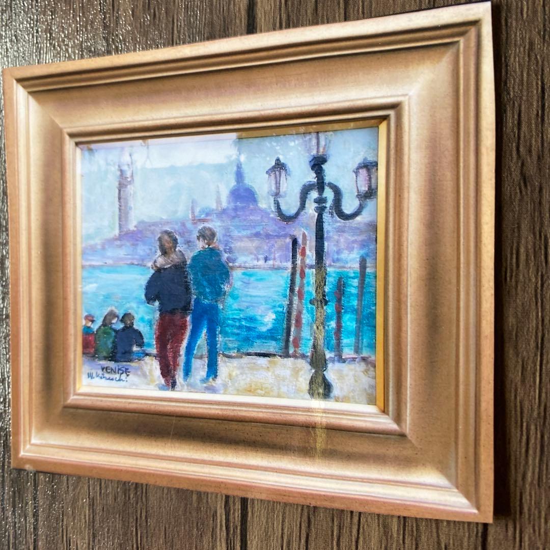絵画　油彩画　油絵　「サンマルコ広場」3F 菊地正則　パリ　美品　額付き送料無料
