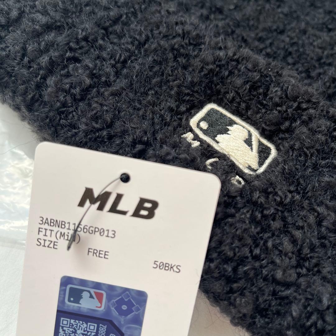 【新品未使用】 韓国限定 MLB Korea 黒 猫耳ニット帽 カリナ着用