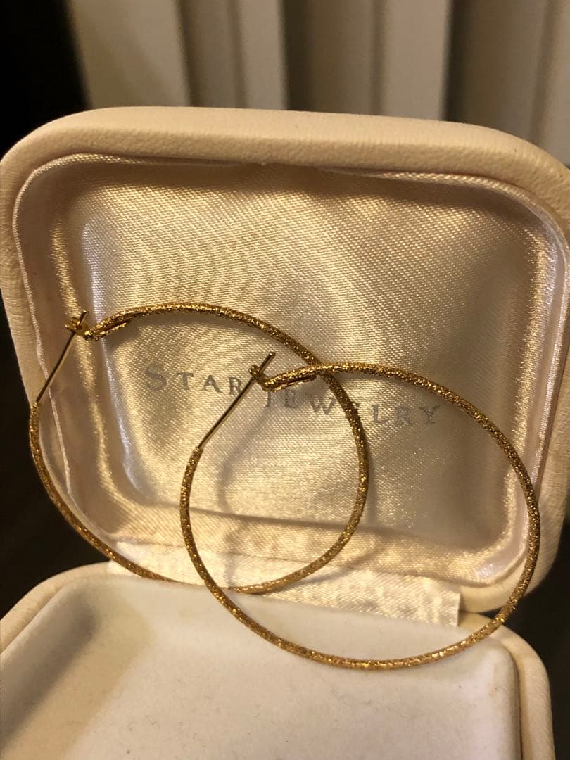 スタージュエリー K18YG フープピアス 両耳用