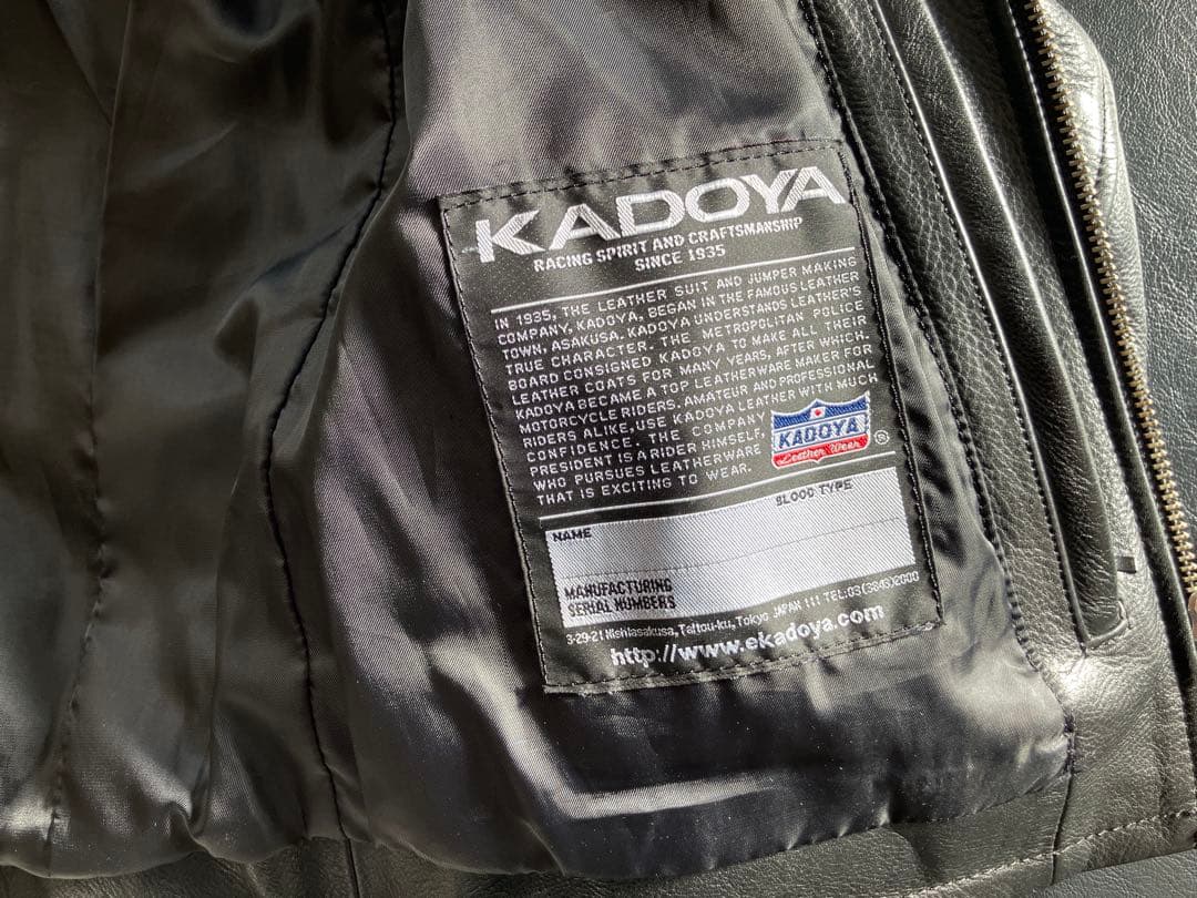 KADOYA ブラックレザージャケット シングルライダース
