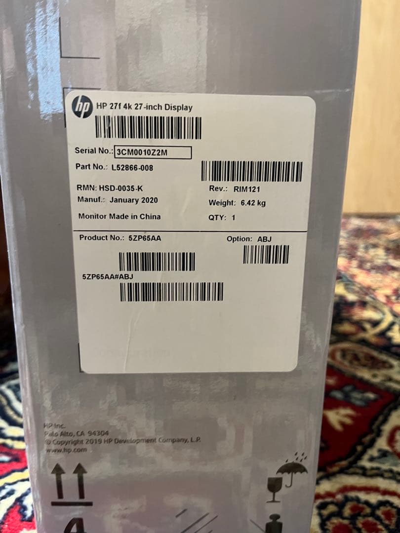 ディスプレイ・モニター本体 HP 27f 4K Display