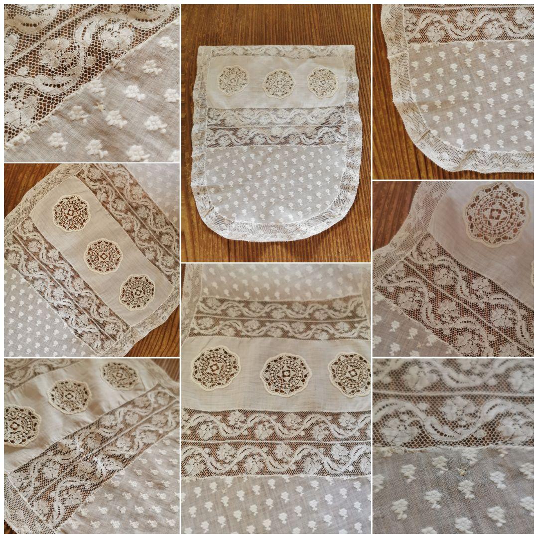 アンティーク フランス 可憐で優美なノルマンディーレース 44㎝オーバルドイリー