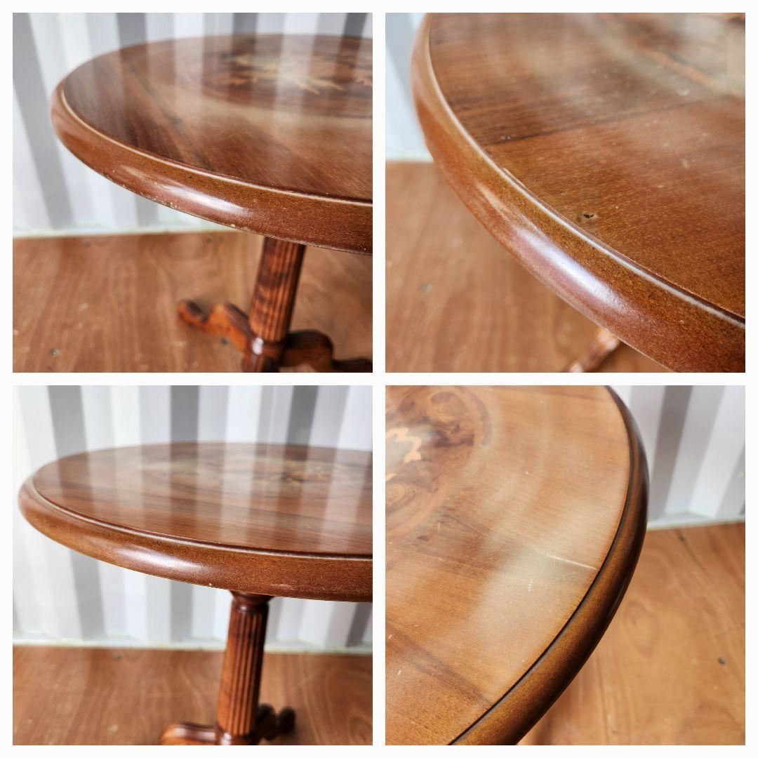 はる屋　象嵌細工 猫脚 テーブル サイドテーブル 飾台 イタリア製