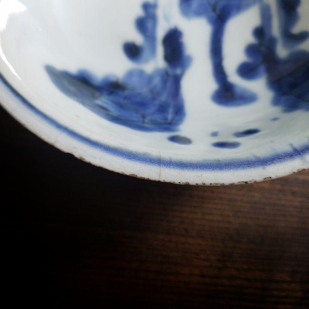 古染付　皿　なずな　草文様　中国骨董　鉢　丼　茶碗