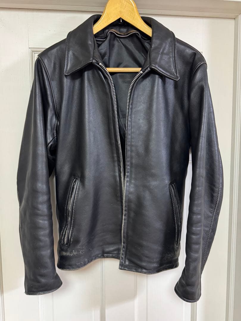 ショット　Schott ブラックレザーシングルライダースジャケット　36 M相当