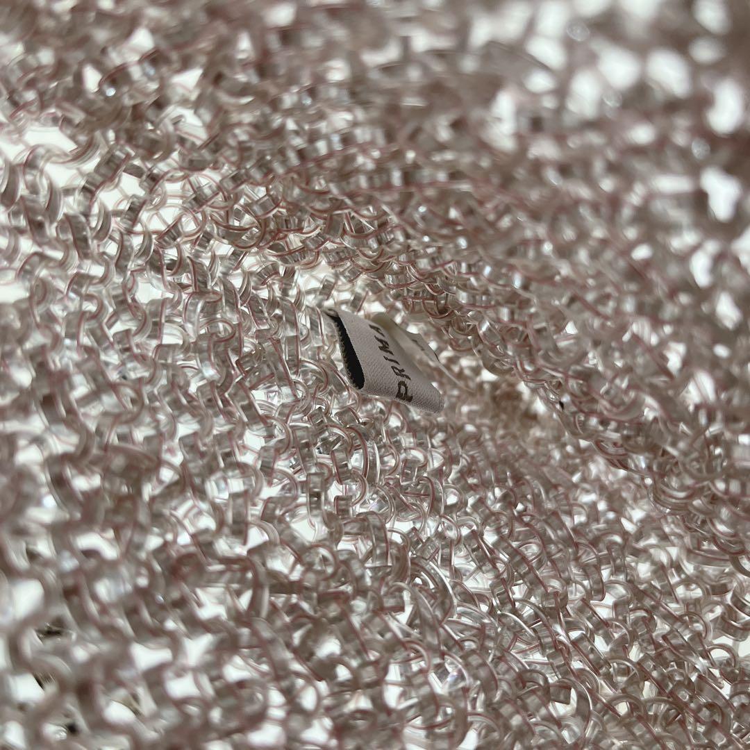 美品　アンテプリマ　スタンダードスクエアミディアム　ピンクシルバー　チェーン付き