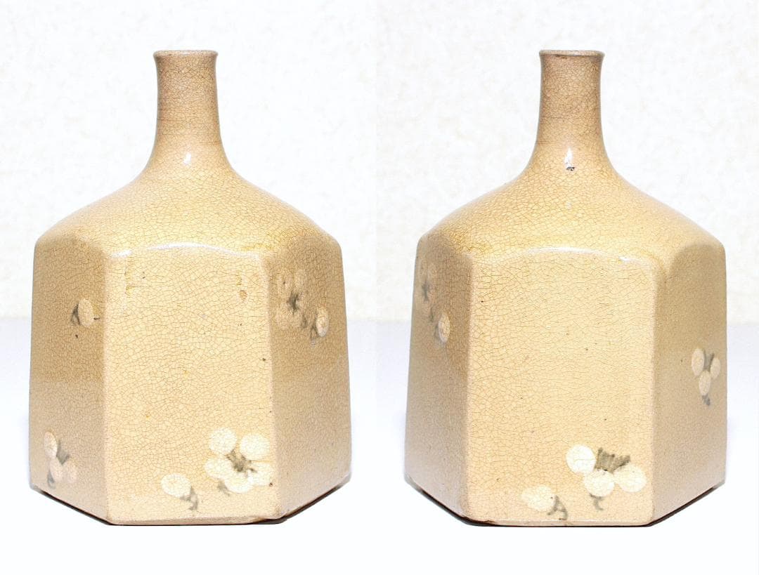 江戸時代 八代焼 桜文象嵌 徳利