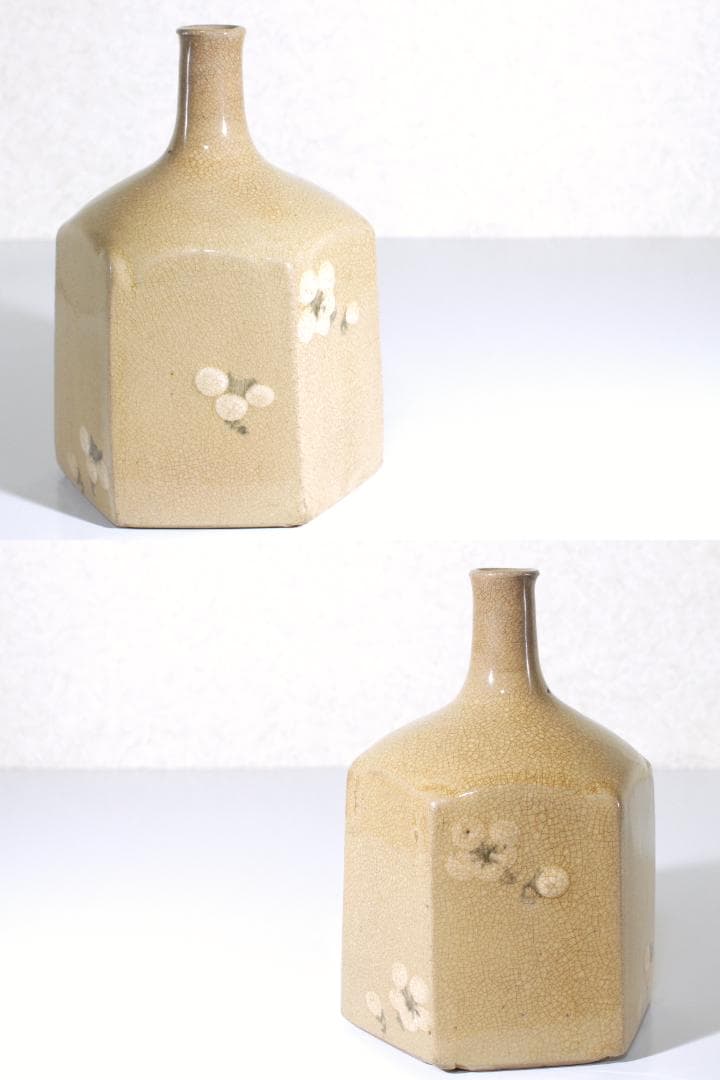 江戸時代 八代焼 桜文象嵌 徳利