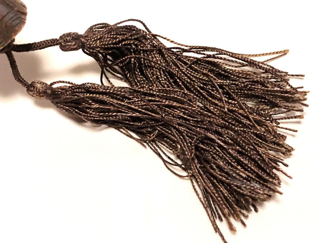 【 木彫福の神 江戸時代 】 風鎮/根付