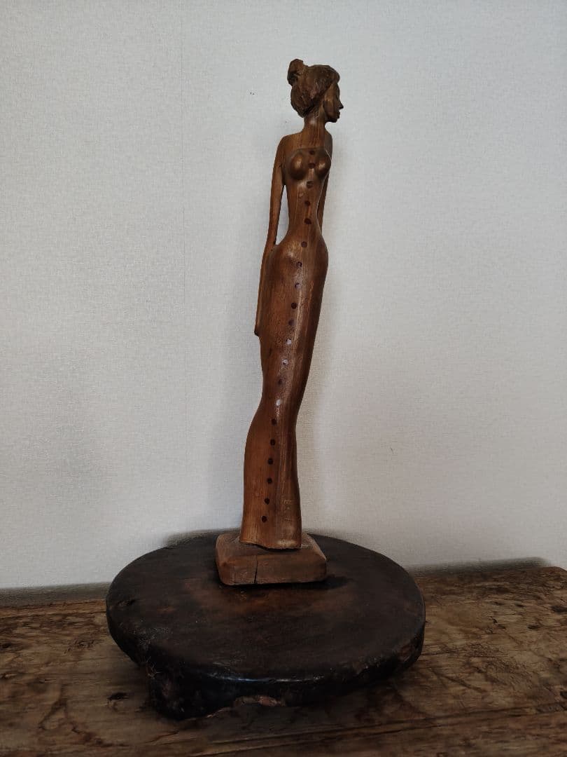 アフリカ　セヌフォスツール　花台　展示台　プリミティブアート　1点物