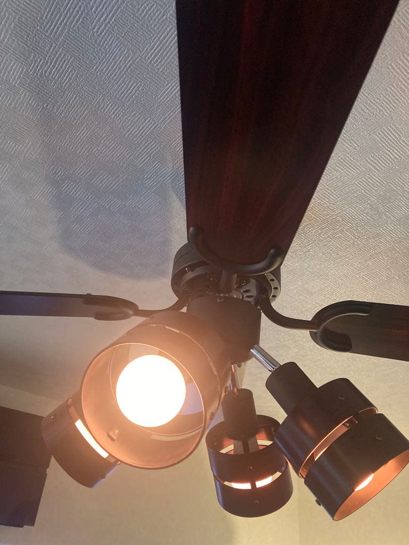 リコメン堂 シーリングファンライト E26 4灯 ブラウン