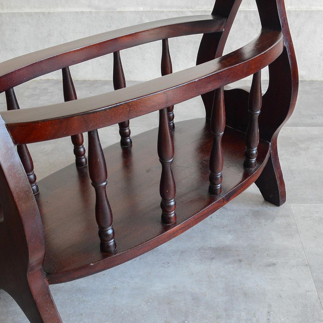 クラシック サイドテーブル オーバル マガジンラック ワインテーブル 雑誌収納