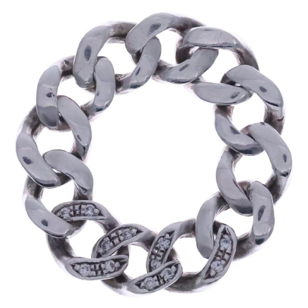 【 RATS 】CHAIN RING SILVER WITH DIAMOND