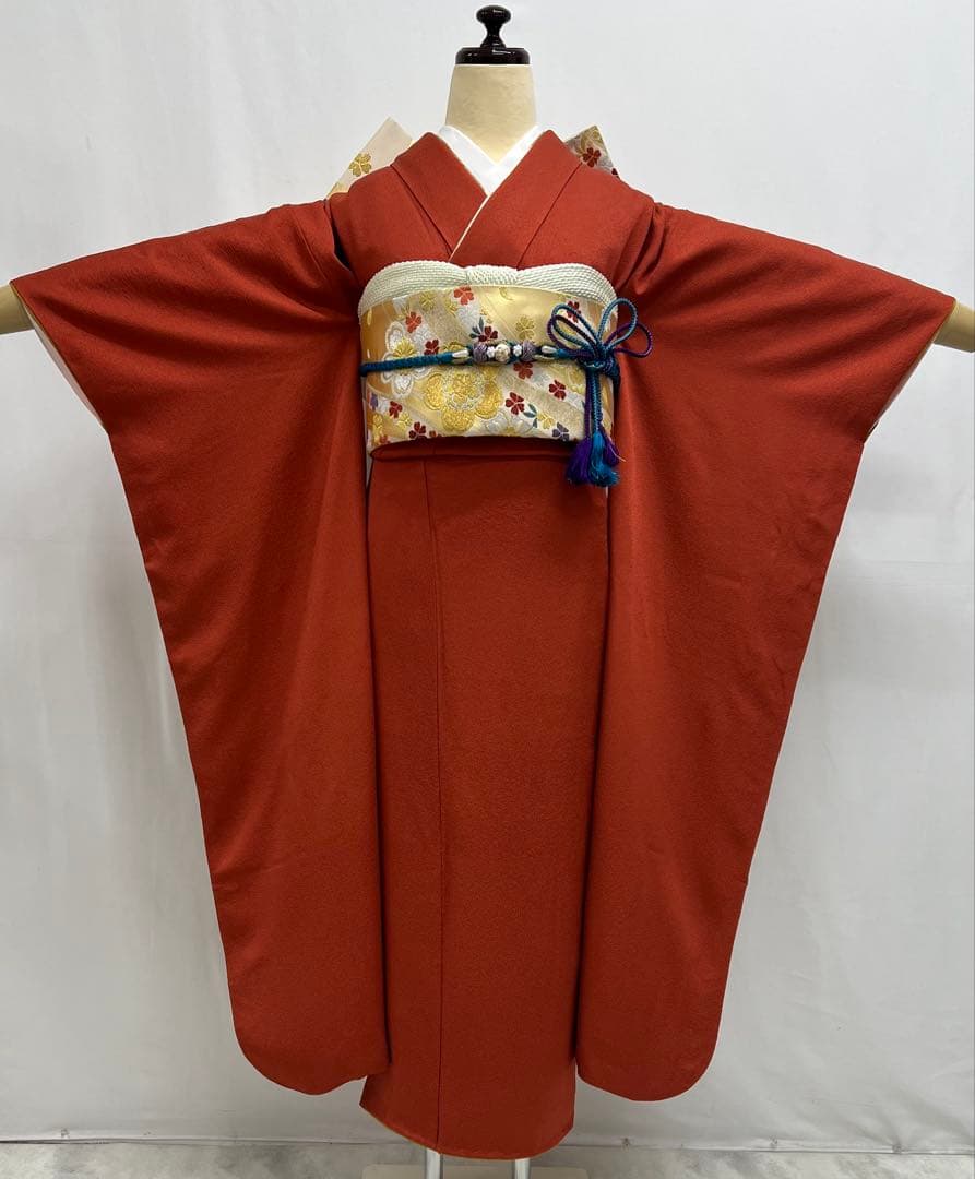 色無地　振り袖　フルセット　長襦袢　成人式　パーティー　袋帯　小物付　675