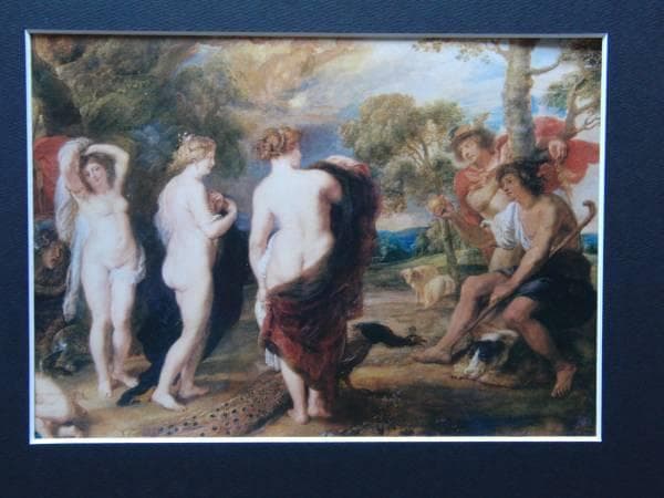 ルーベンス、【パリスの審判】、希少豪華画集画、新品高級額・額装付、大判、状態良好
