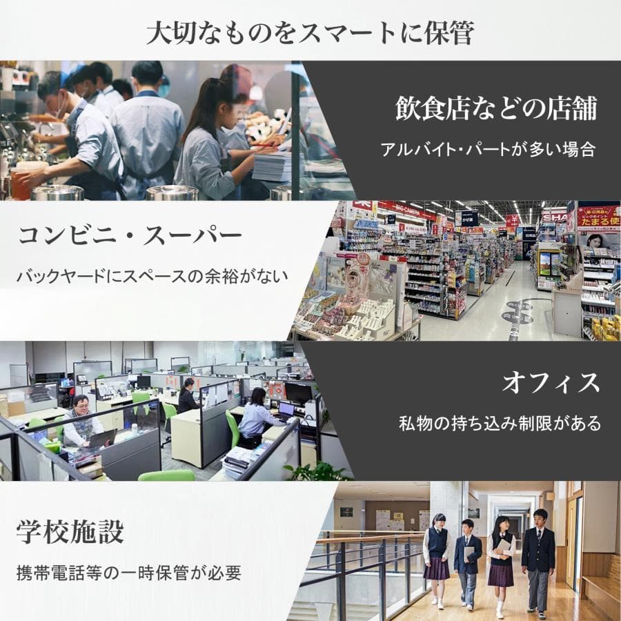 貴重品ロッカー 小型 鍵付きダイヤル錠 4人用 ロッカー (2列2段 4人用)