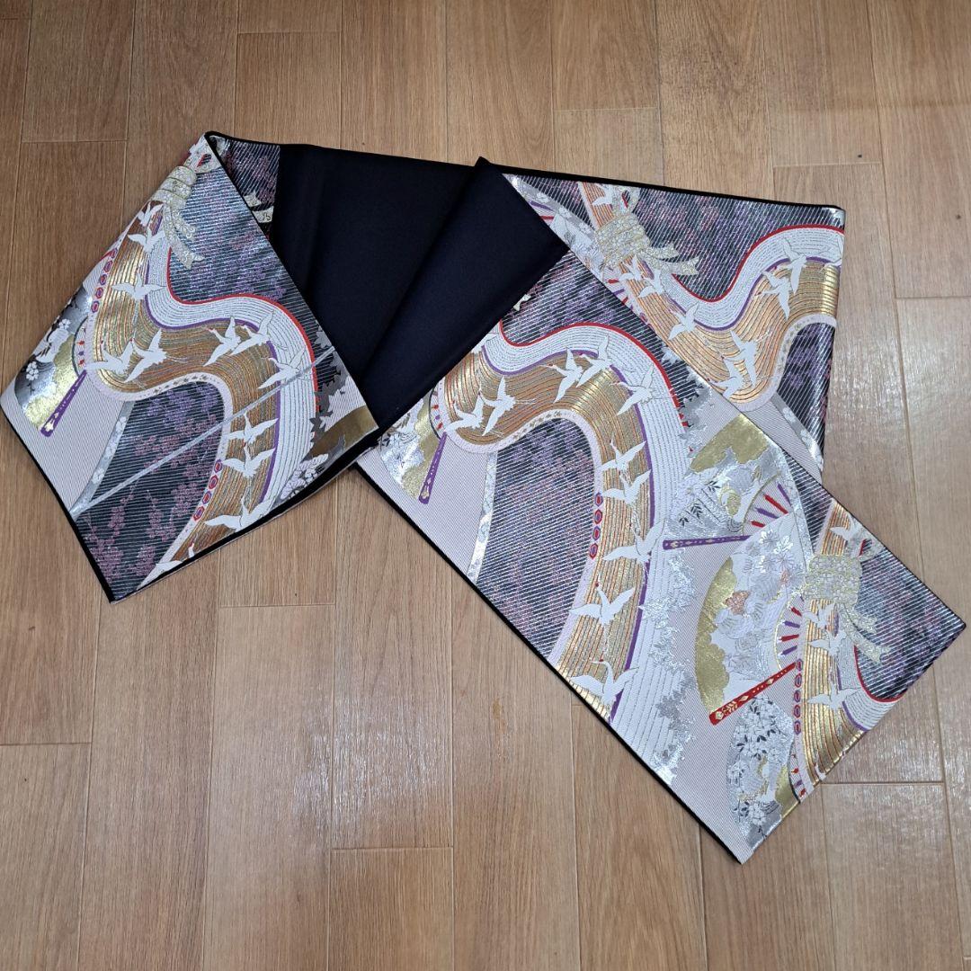 今大変お得なフルセット 正絹赤地振袖 ワイン裾グリーン御所車柄 成人式最適