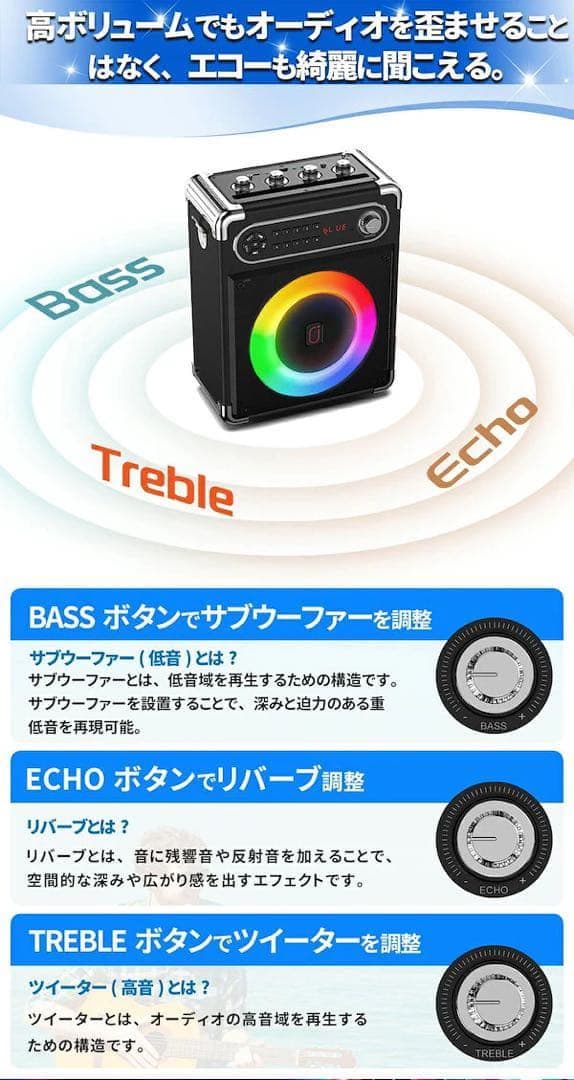 カラオケ スピーカーセット ワイヤレスマイク2本 スピーカー Bluetooth