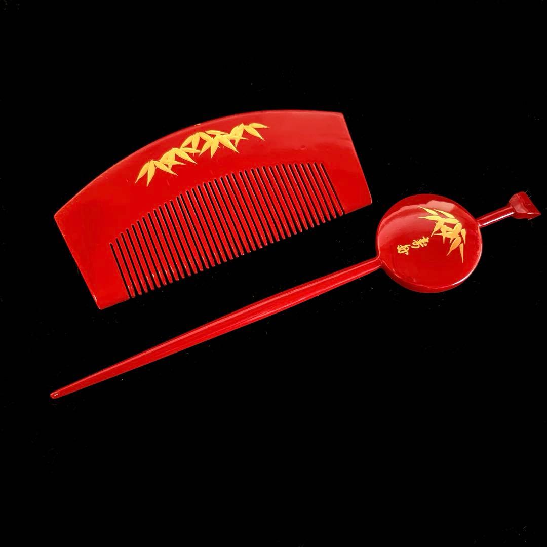 日本髪 髪飾り 七五三 (赤×ピンク) 5～7歳