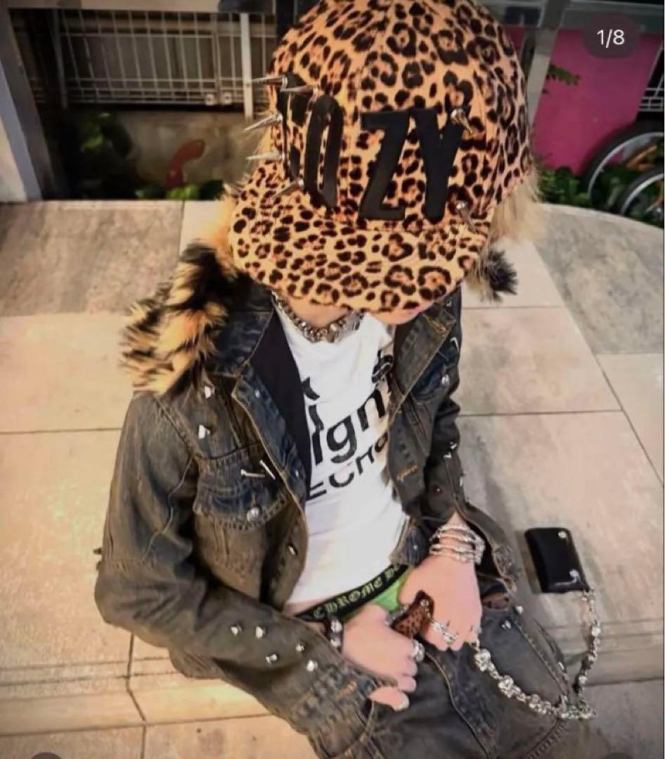 Cozy worldwide ヒョウ柄 スパイクキャップ