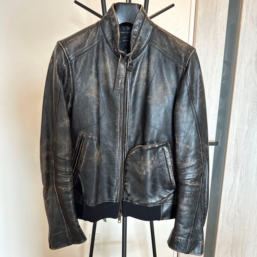 メ*ン様 【美品】マークジェイコブス　レザー　ライダース ヴィンテージ加工　Sサ