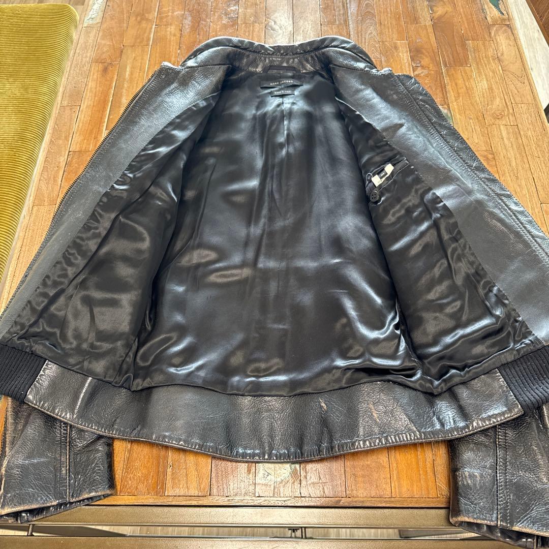 メ*ン様 【美品】マークジェイコブス　レザー　ライダース ヴィンテージ加工　Sサ