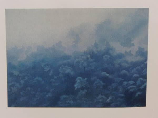 東山魁夷、青の世界、山、高額画一部、額付