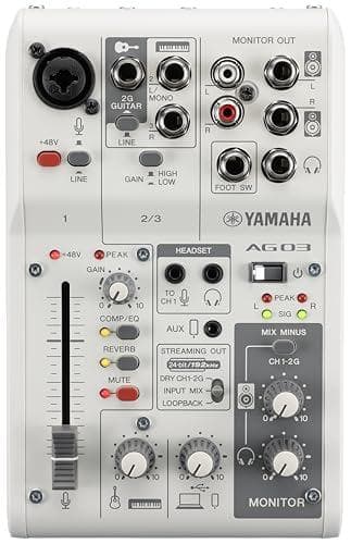 ヤマハ(YAMAHA) ライブストリーミングミキサー 3チャンネル ホワイト m