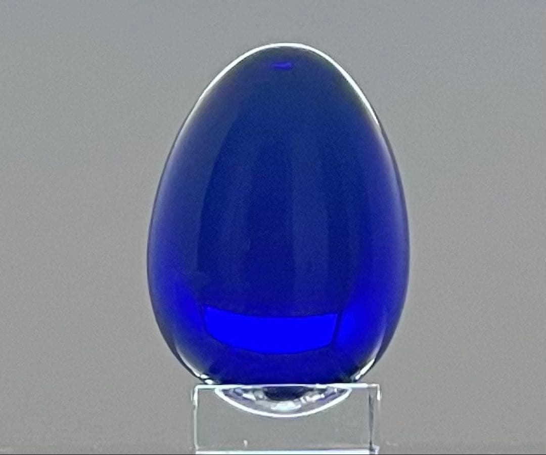 Baccaratバカラ/※廃盤品 ブルー クリスタル エッグ オブジェ