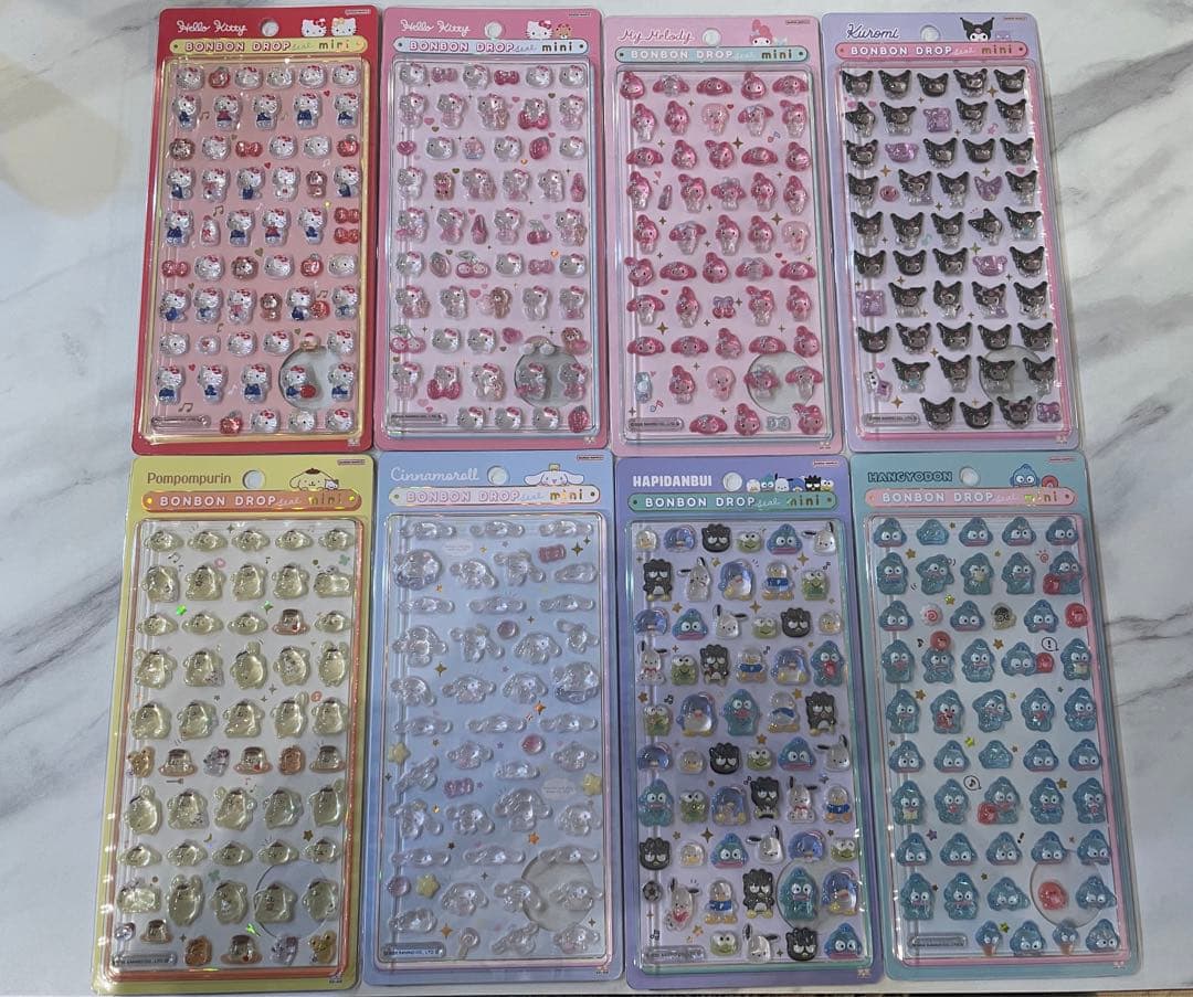 国内正規品　ボンボンドロップシールミニ　サンリオ　8種類