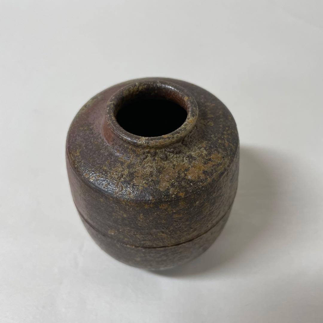 D23 備前焼　矢部篤郎作　スペア仕覆付き茶入　共箱