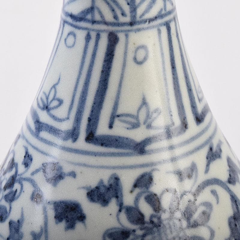 中国　青花　花卉文玉壷春瓶　N　R8966