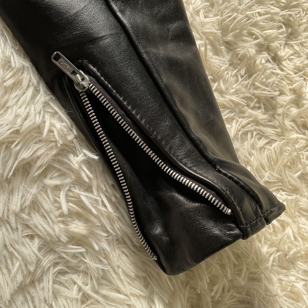 人気✨schou 641 レザージャケット　シングルライダース　38 ブラック