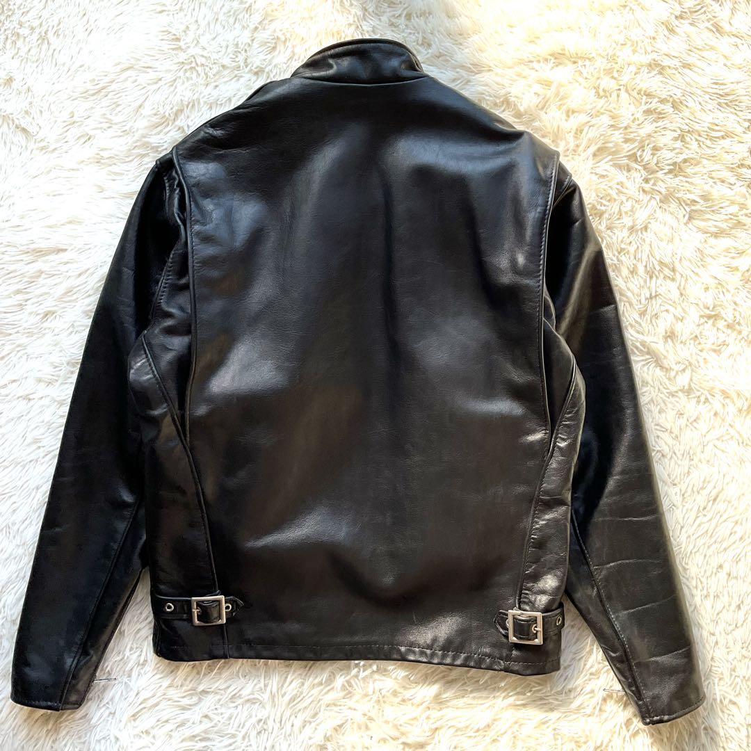 人気✨schou 641 レザージャケット　シングルライダース　38 ブラック