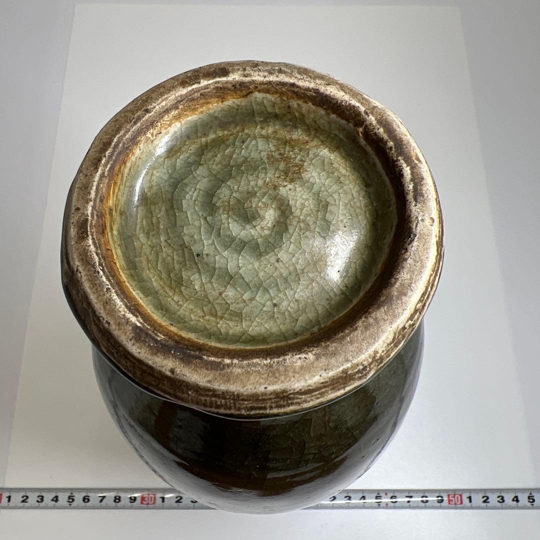 中国明時代　七官青磁花瓶　高さ29.5㎝ 東Y7-0605①