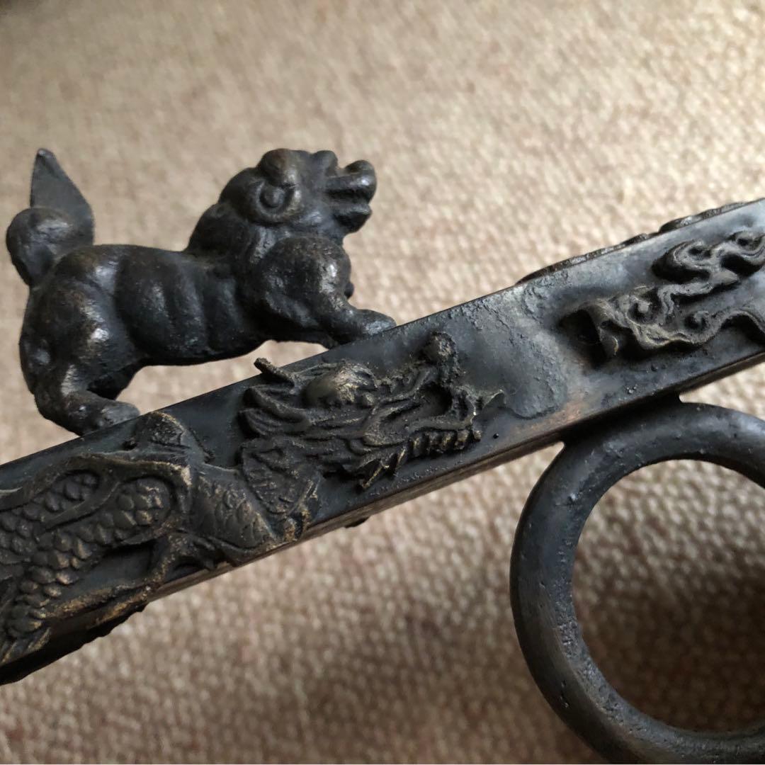 時代 香炉 矢立 銅製　大明宣徳