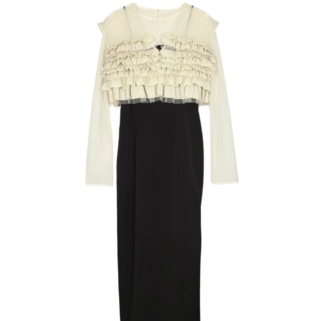 ANDRESDパーティードレス Sサイズ ベージュ・ブラック