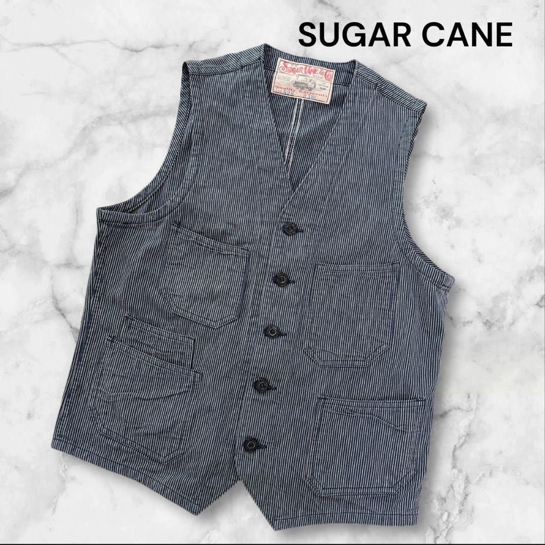 SUGAR CANE ヒッコリーストライプ ワークベスト