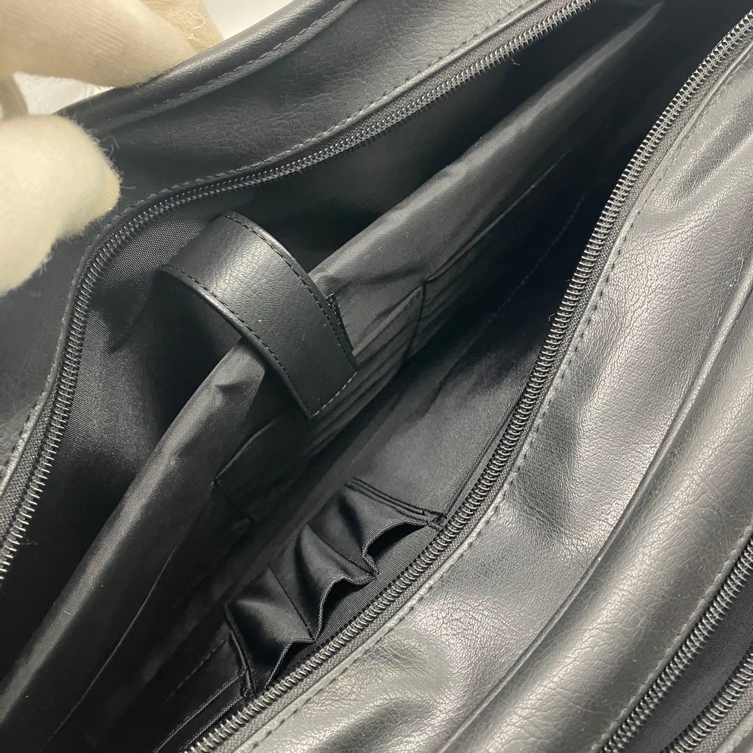 1498 極美品　ANA ビジネスバッグ　2way レザー　ブリーフケース　黒