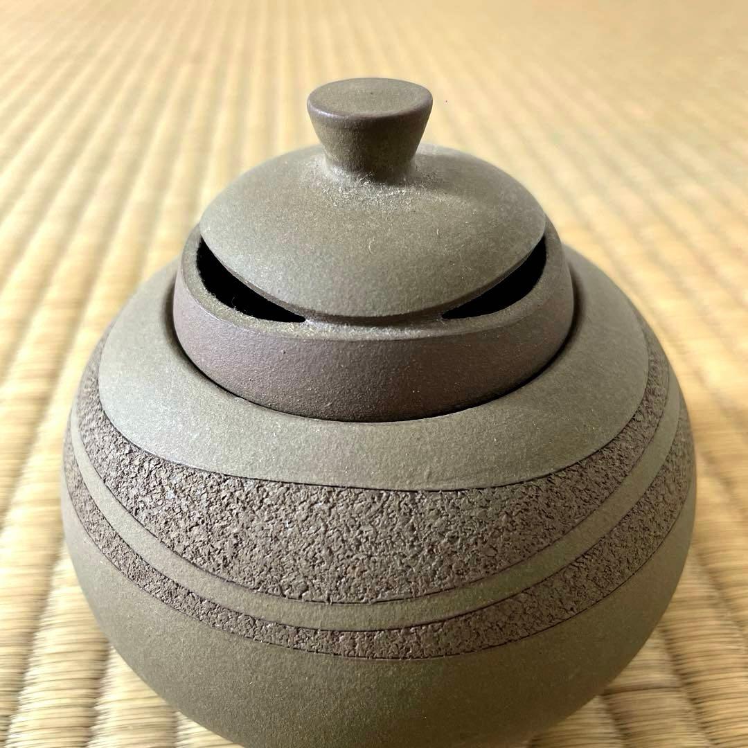 #XG451 陶芸家・市野雅彦・彩泥・香炉・共箱栞付・骨董・アンティーク・香道