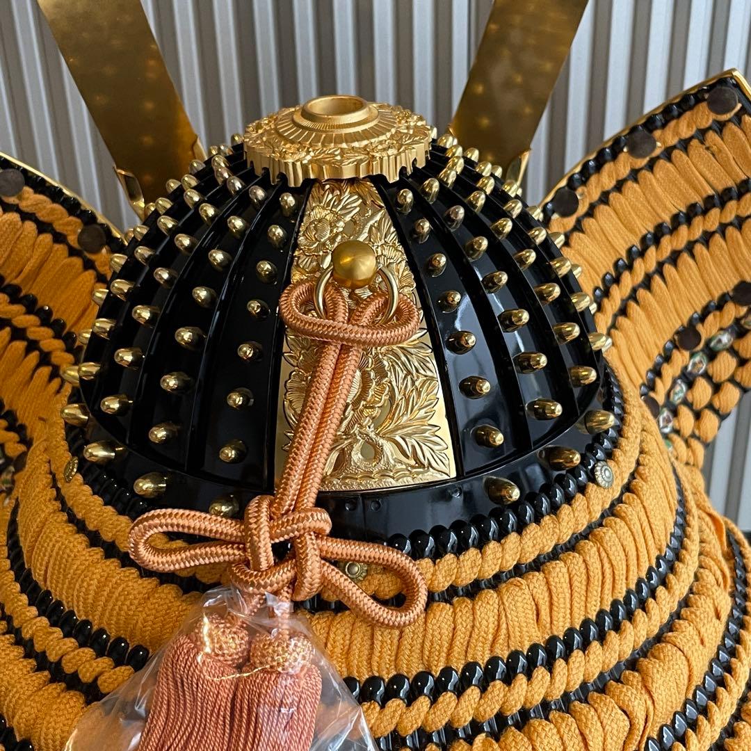 平安翠鳳　天平　御兜飾　松葉長鍬形　錆朱　木龍頭　30号　飾兜　甲冑　五月飾り