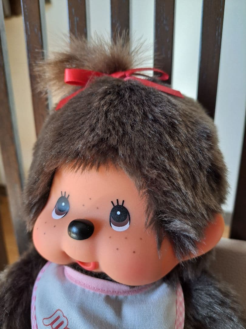 【稀少】モンチッチ Mサイズ女の子　ぬいぐるみ「ほっぺぷっくり」レトロ　セキグチ