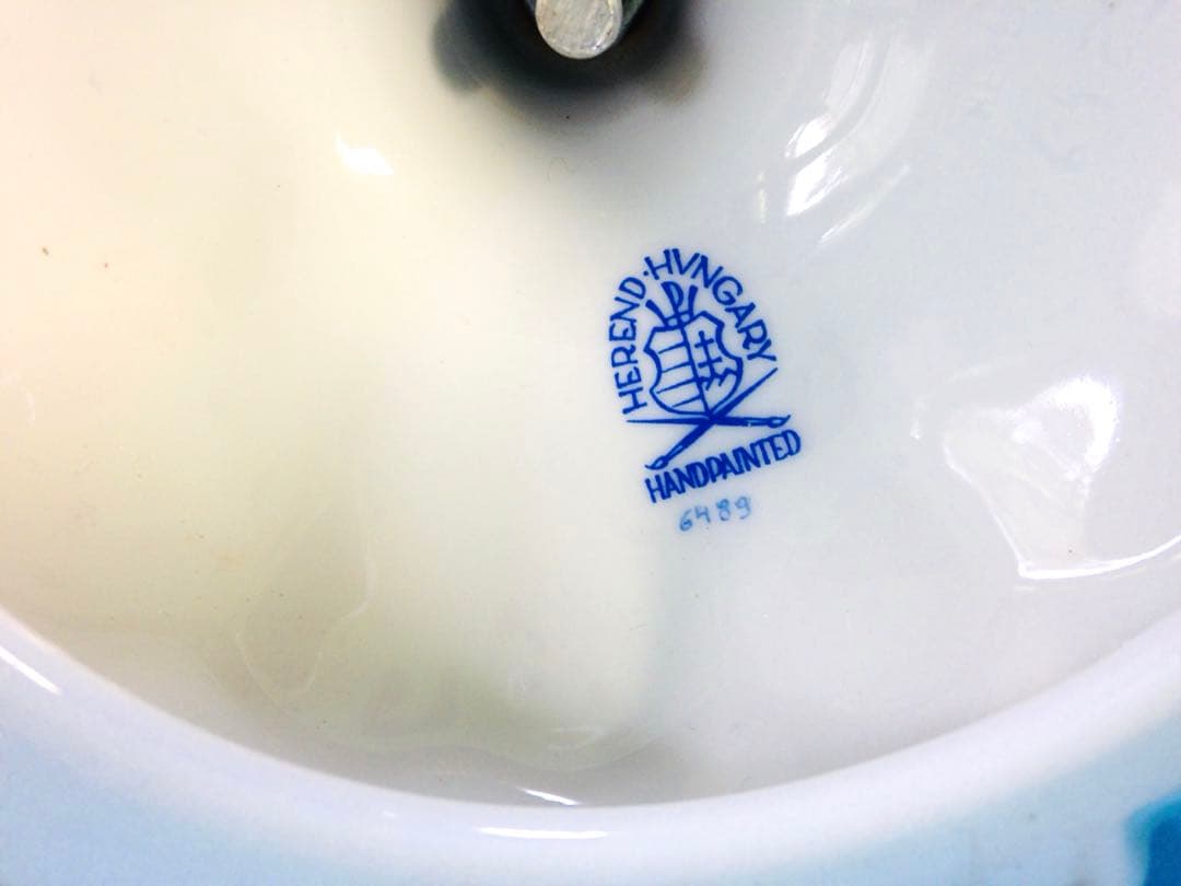 ヘレンドアンティーク☆コンポート蓋付花瓶飾物陶器H34.5金彩一点物☆美しい花柄