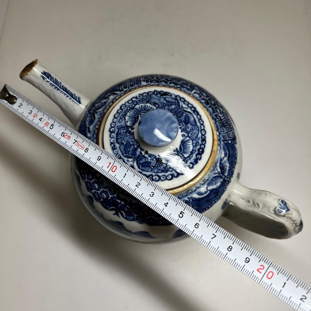 中国清時代　新渡急須　幅約21.5㎝　東Y7-1219☆1F