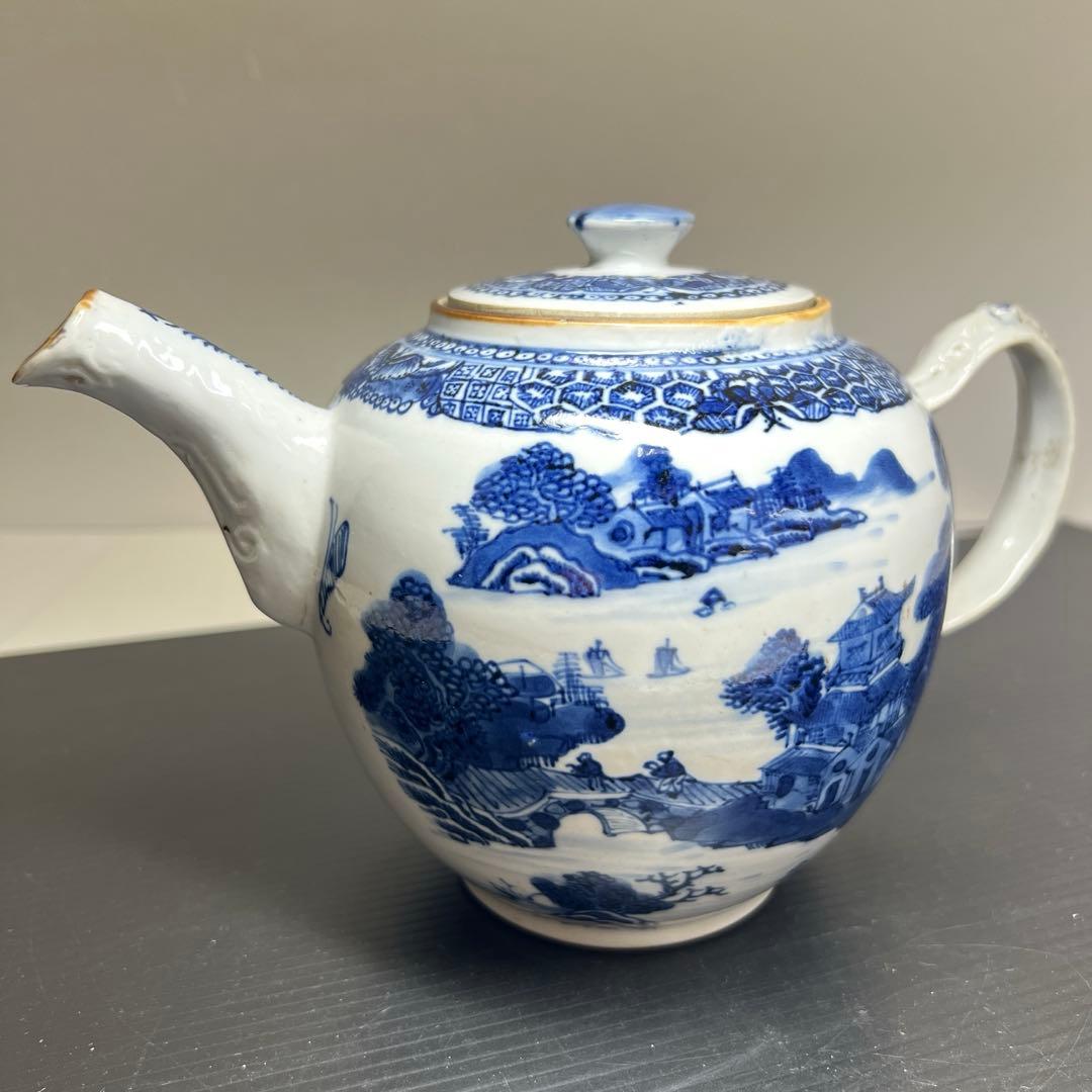 中国清時代　新渡急須　幅約21.5㎝　東Y7-1219☆1F