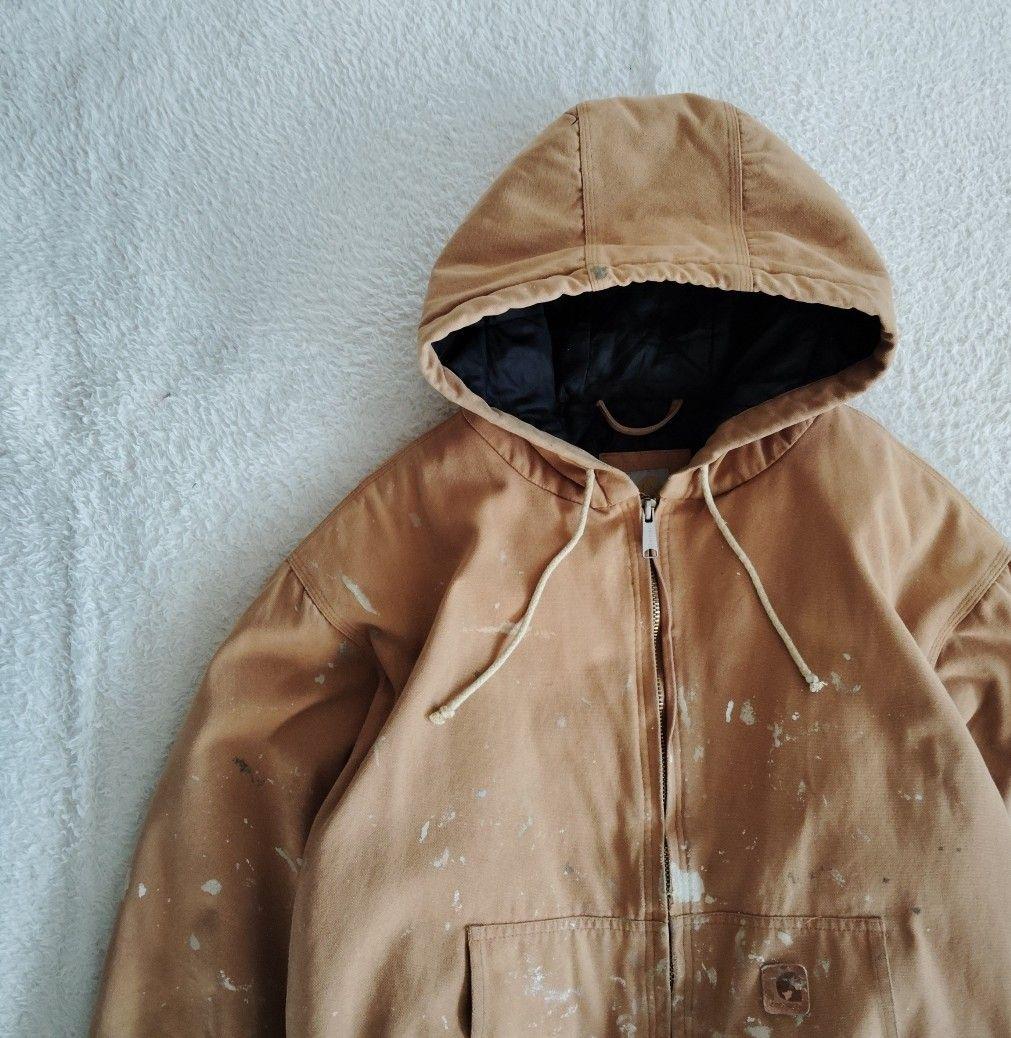 カーハート　アクティブジャケット　ペンキ　Ｌ　ブラウン　キルティング　ペイント