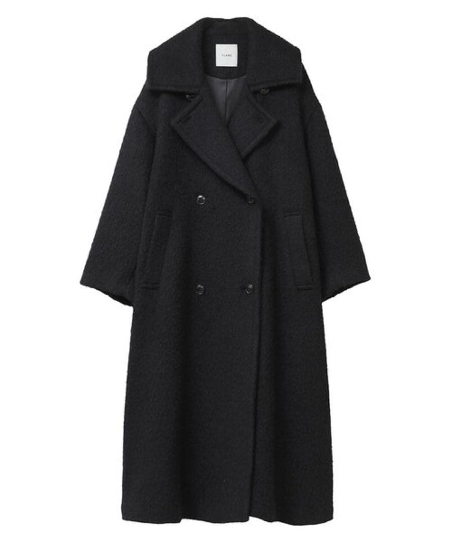 CLANE ミックスシャギーレディコート モヘヤ混 1 ブラック