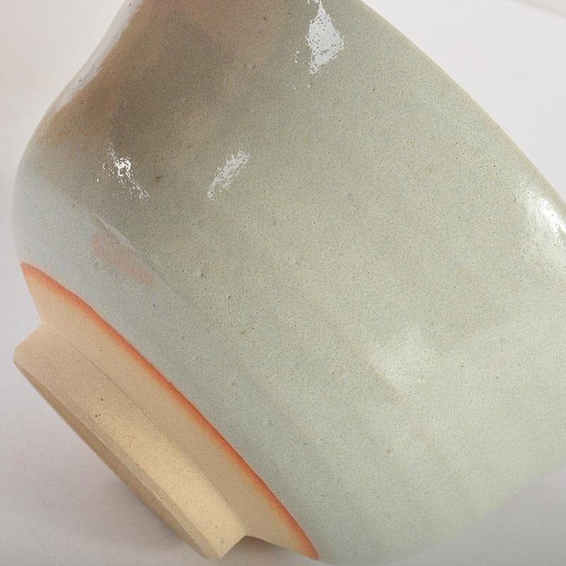 茶道具　京焼　平安　橋本紫雲造　失透釉　大根蕪文　茶碗　共箱　V　6555